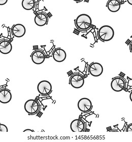 Bicycle sign icon seamless pattern background. Bike vector illustration on white isolated background. Cycling business concept.
