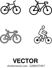 Bicycle sign icon set vector illustration on white background..eps