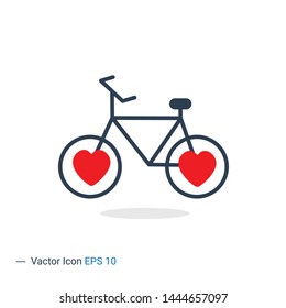 Bicycle sign icon vector. Bike illustration symbol on white isolated background. Cycling logo. eps10.