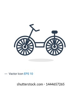 Bicycle sign icon vector. Bike illustration symbol on white isolated background. Cycling logo. eps10.