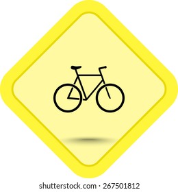 Bicycle sign icon, vector illustration. Flat design style 