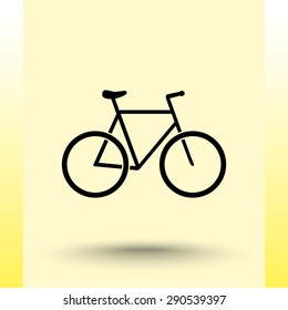 Bicycle sign icon, vector illustration. Flat design style 
