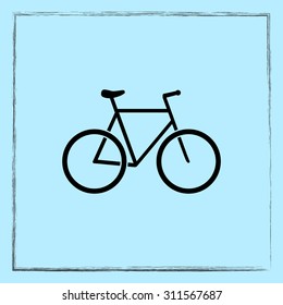 Bicycle sign icon, vector illustration. Flat design style 