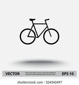 Bicycle sign icon, vector illustration. Flat design style 