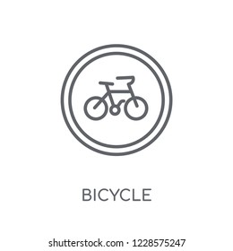 Bicycle sign linear icon. Modern outline Bicycle sign logo concept on white background from Traffic Signs collection. Suitable for use on web apps, mobile apps and print media.