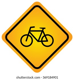 Bicycle sign , road sign