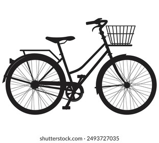 silueta de la bicicleta. Clipart de la bicicleta. icono plano de la bicicleta 