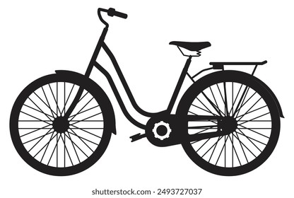 silueta de la bicicleta. Clipart de la bicicleta. icono plano de la bicicleta 