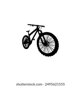 bicycle silhouette front view right side vector illustration