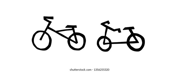 bicycle silhouette hand drawn vector illustration