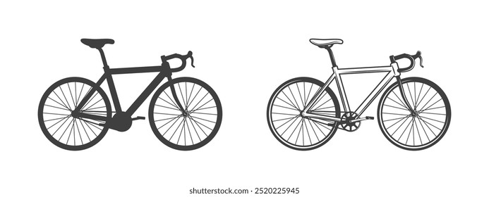 Bicycle silhouette icon. Cycling transport symbol