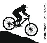 Bicycle silhouette illustrator of Mtb mountain bike vector downhill clipart.