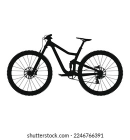 Bicycle silhouette illustrator of Mtb mountain bike vector downhill clipart.