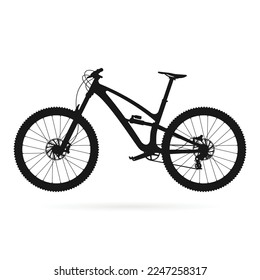 Bicycle silhouette illustrator of Mtb mountain bike vector downhill clipart.