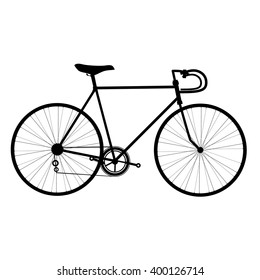 Bicycle silhouette isolated on white background