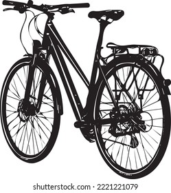 bicycle silhouette, retro bicycle clipart and symbol, Bicycle Vector and illustration