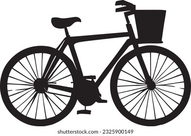 Bicycle Silhouette Vector Art Icons.