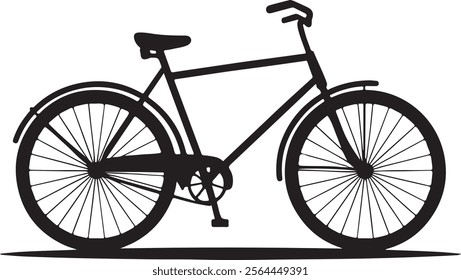 Bicycle silhouette vector art on white background