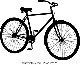 Bicycle silhouette vector art on white background