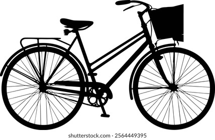 Bicycle silhouette vector art on white background