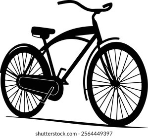 Bicycle silhouette vector art on white background