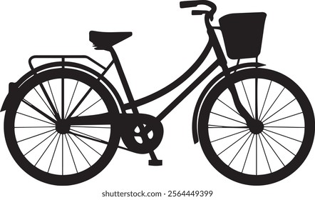 Bicycle silhouette vector art on white background