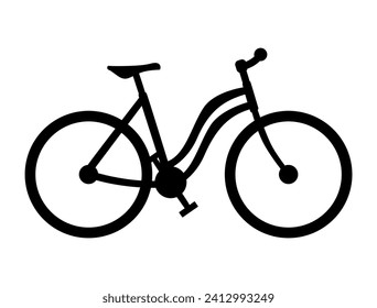 Bicycle silhouette vector art white background