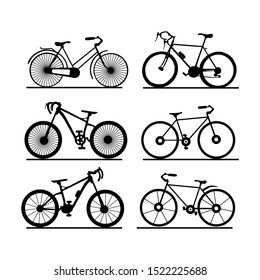 Bicycle silhouette vector icon. isolated background. symbol of sport and health