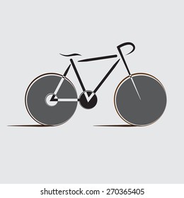 bicycle silhouette vector icon or logo