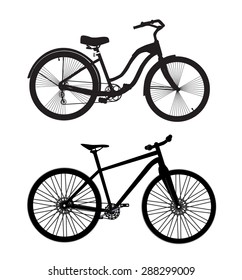 Bicycle Silhouette. Vector Illustrator. EPS10