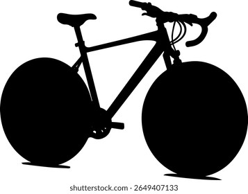 Bicycle Silhouette Vector Minimal Cycling Icon in Black