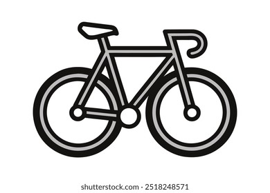 bicycle silhouette vector, on white background.