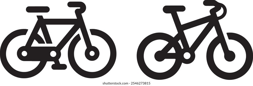 bicycle silhouettes, bike vector set