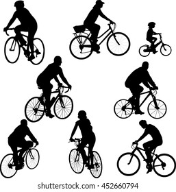 bicycle silhouettes collection vector