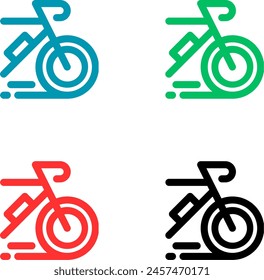 Bicycle silhouettes in different styles. Vector illustration.