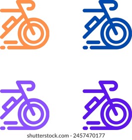 Bicycle silhouettes in different styles. Vector illustration.