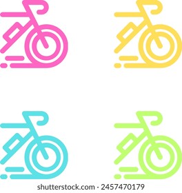 Bicycle silhouettes in different styles. Vector illustration.