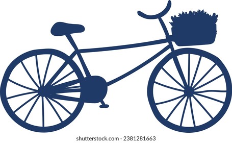 
Bicicleta Silhouettes vector plano. Silueta negra de la bicicleta