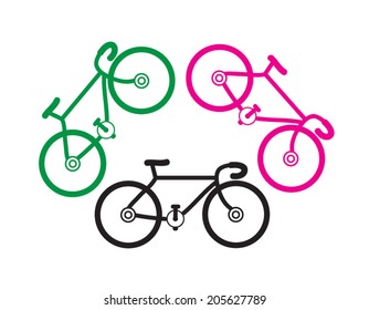 bicycle silhouettes on a white background