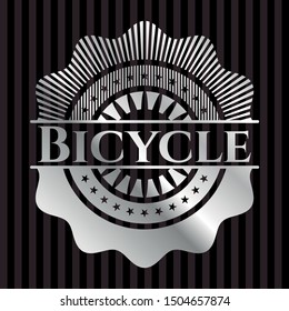 Bicycle silver emblem. Vector Illustration. Mosaic.