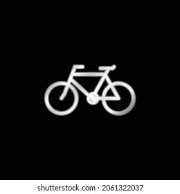 Icono metálico plateado de bicicleta