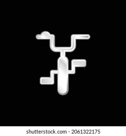 Bicycle silver plated metallic icon
