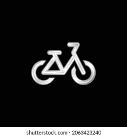 Bicycle silver plated metallic icon