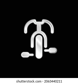 Bicycle silver plated metallic icon