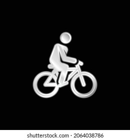 Bicycle silver plated metallic icon