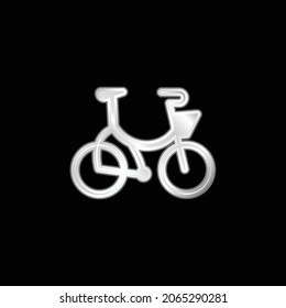 Bicycle silver plated metallic icon