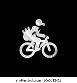 Bicycle silver plated metallic icon
