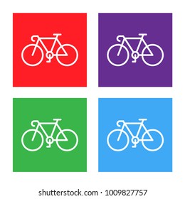Bicycle simple flat icons design. Vector. Illustration.