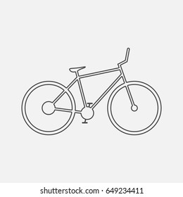 Bicycle simple icon. Contour illustration.
