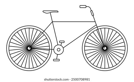 Bicycle simple line icon. Bicycle flat vector icon and symbol